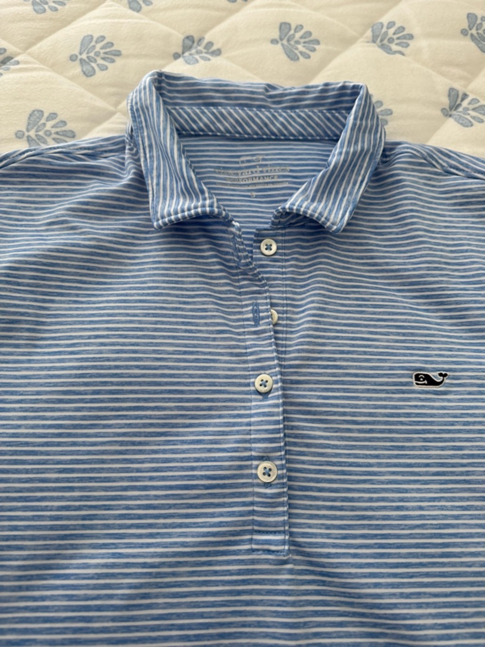 Vineyard Vines Ladies light blue Striped Performance Polo size S - Picture 5 of 6